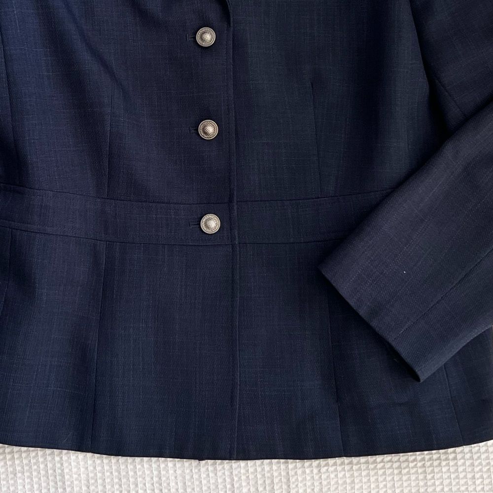 Le Suit Collection Women's Navy Blue Career Work Blazer Suit Jacket Size 14P - Picture 5 of 10